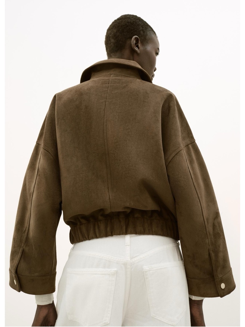 Zara Suede-Look Bomber Jacket - Women's - Picture 2 of 8